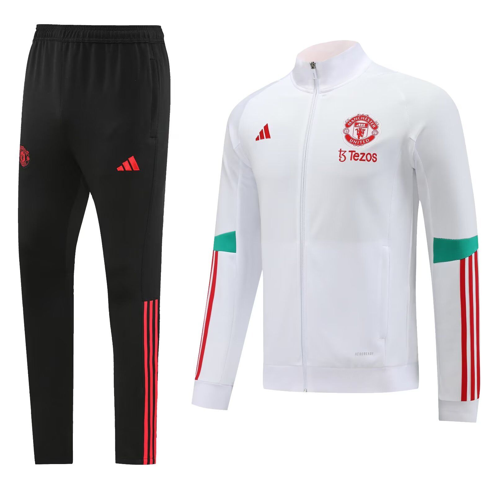 AAA Quality Man Utd 23/24 Tracksuit - White/Red/Green